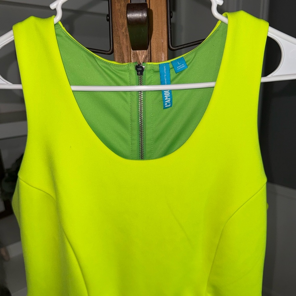 Lamour Nanette Lepore Lime Green Dress - Picture 2 of 6